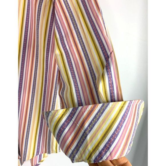 Robert Graham Large Cotton Stripe Embroider Pastel Shirt EUC 6339 Classic Fit - Picture 11 of 16